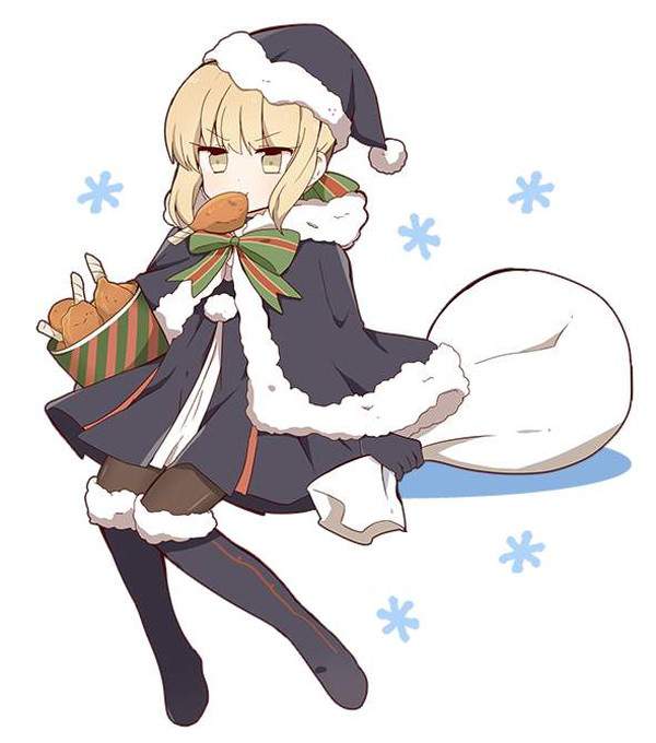 【冷めちゃった】サンタコスでチキン食べてる女子達の二次エロ画像【23枚目】