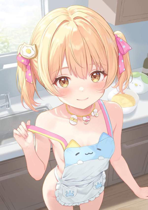 【新婚ヴィーガン夫婦あるある】貧乳女子×裸エプロンの二次エロ画像【18枚目】