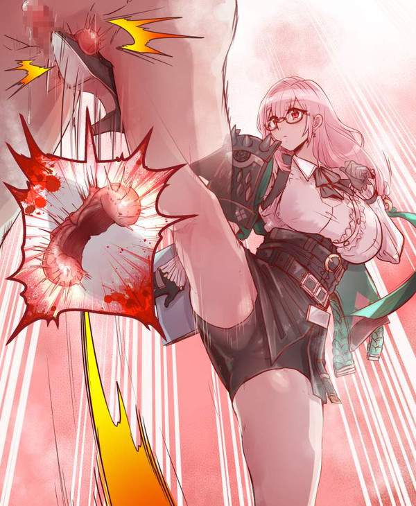 【こういう蹴りが】ガチ金蹴りの二次エロ画像【本気の蹴りっ！】【9枚目】