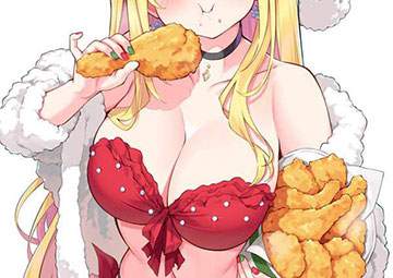 【冷めちゃった】サンタコスでチキン食べてる女子達の二次エロ画像