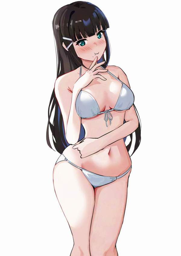 【下着っぽく見えてエロい】白ビキニ水着の二次エロ画像【11枚目】