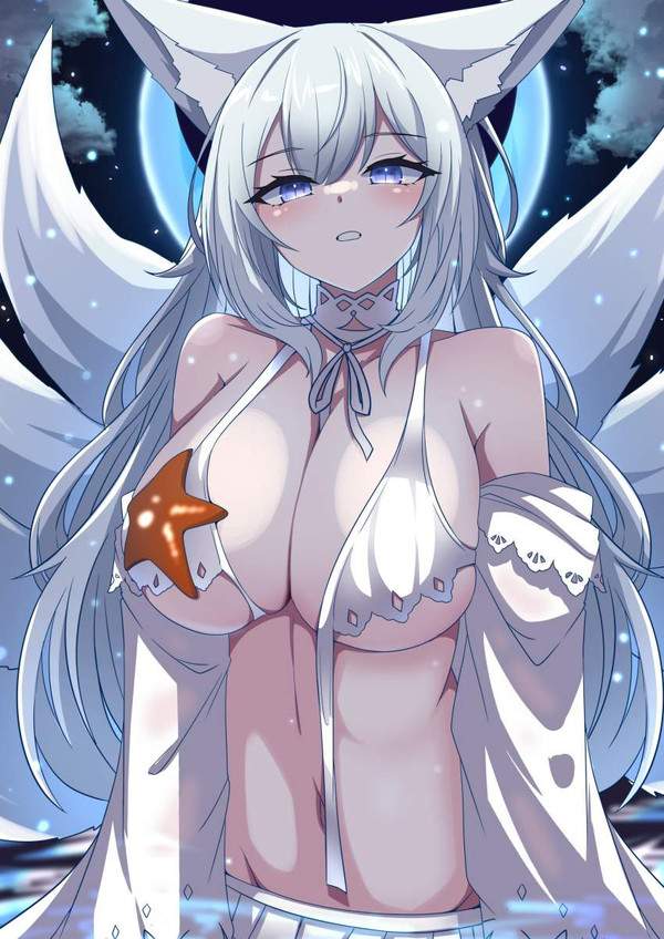 【下着っぽく見えてエロい】白ビキニ水着の二次エロ画像【22枚目】