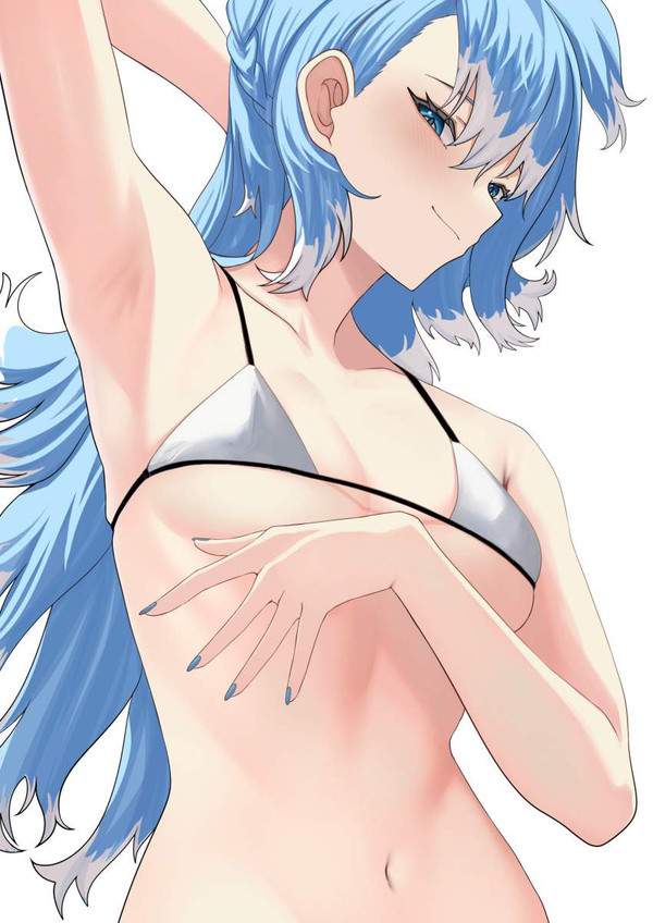 【下着っぽく見えてエロい】白ビキニ水着の二次エロ画像【33枚目】