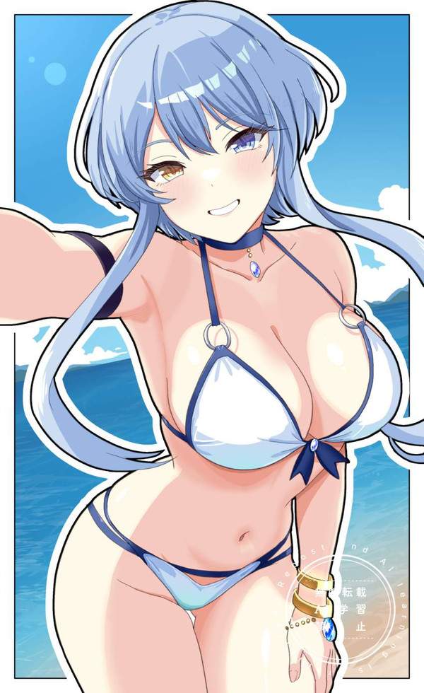 【下着っぽく見えてエロい】白ビキニ水着の二次エロ画像【38枚目】