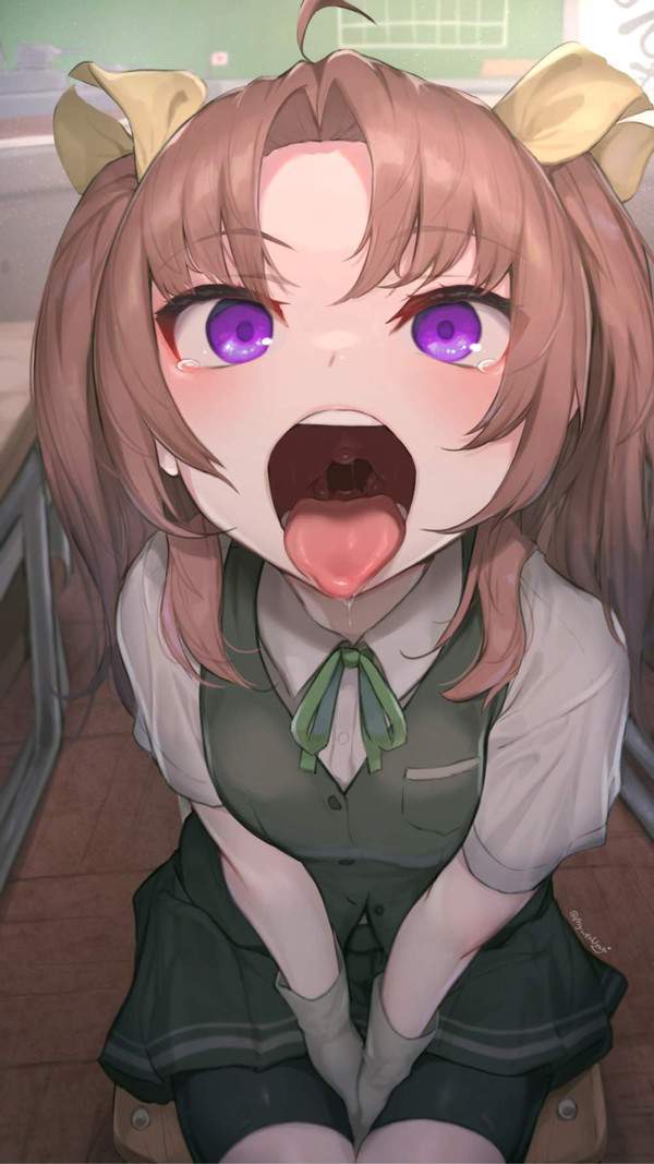 【のど自慢の日】口を大きく開けてナニカを待っている女子達の二次エロ画像【3枚目】