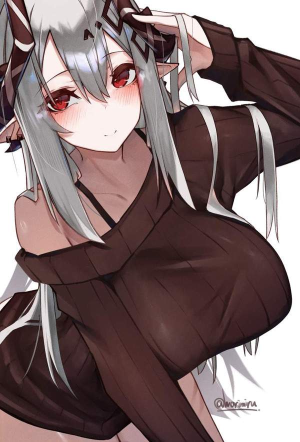 【着衣巨乳の魅力】セーター越しに見る大きなおっぱいの二次エロ画像【23枚目】