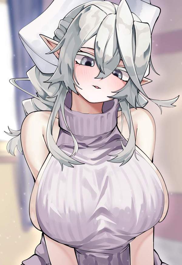 【着衣巨乳の魅力】セーター越しに見る大きなおっぱいの二次エロ画像【24枚目】