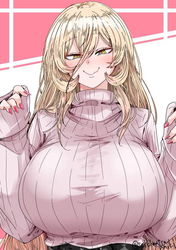 【着衣巨乳の魅力】セーター越しに見る大きなおっぱいの二次エロ画像【35枚目】