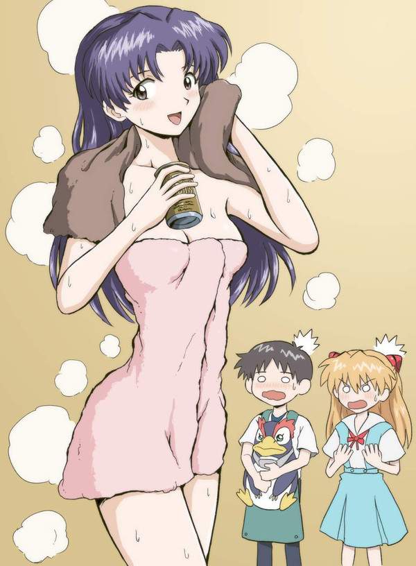 【ミサトさん！？】風呂上りにバスタオル巻いただけの恰好でお酒飲んでる女子達の二次エロ画像【14枚目】