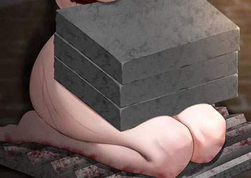 【石の日】石抱の拷問を受ける女子達の二次エロ画像