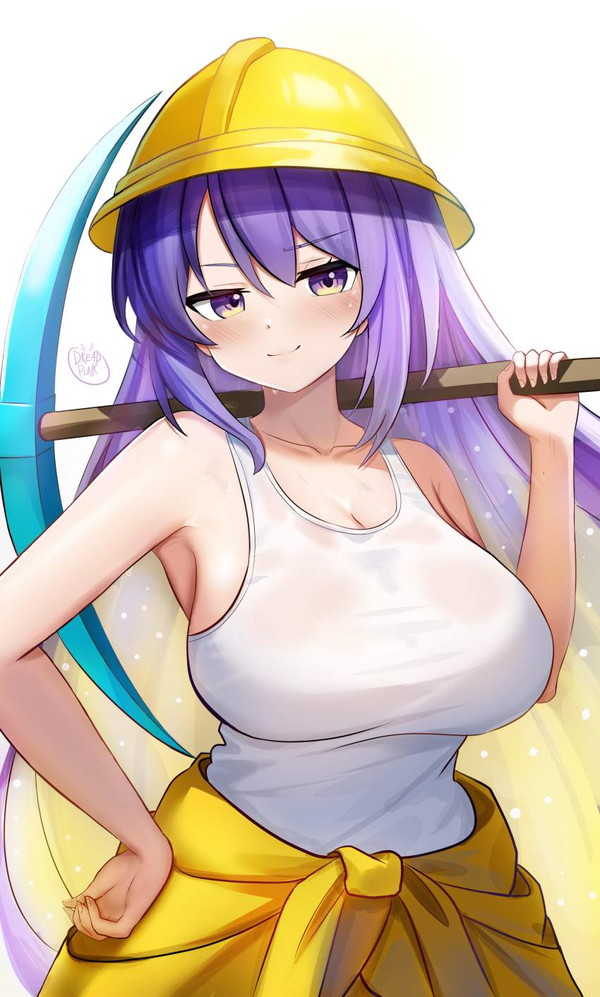 【汗舐めたい】安全ヘルメット姿なドカタ女子の二次エロ画像 【6枚目】