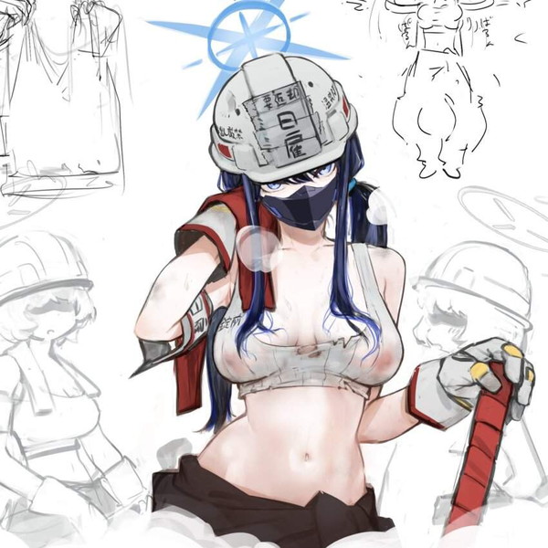 【汗舐めたい】安全ヘルメット姿なドカタ女子の二次エロ画像 【20枚目】