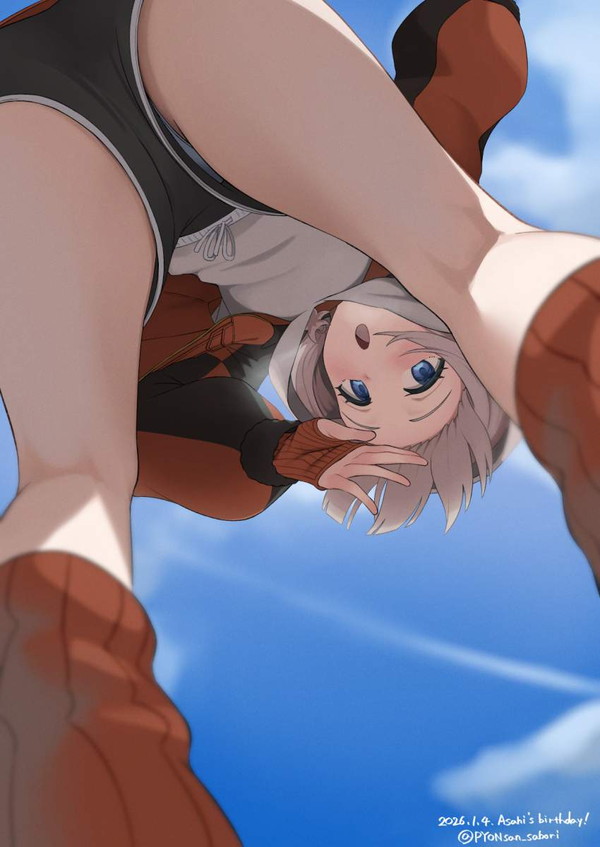 【庄野アナは関係ない】ショーパンの隙間からパンツ見えてる女子達の二次エロ画像 【11枚目】