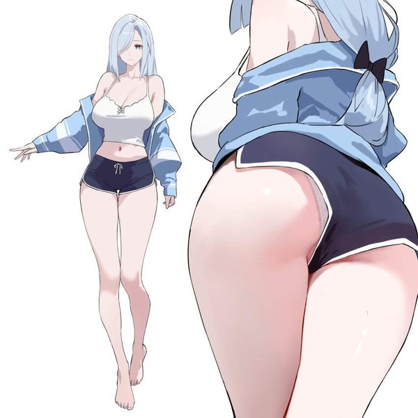 【庄野アナは関係ない】ショーパンの隙間からパンツ見えてる女子達の二次エロ画像 【21枚目】