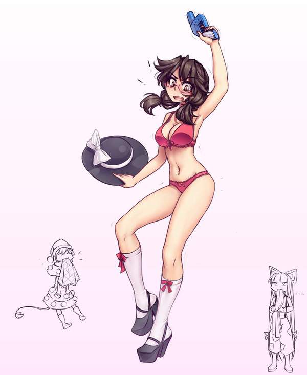 【春一番名付けの日】赤いパンツの女子が片腕を上げてる二次エロ画像【18枚目】