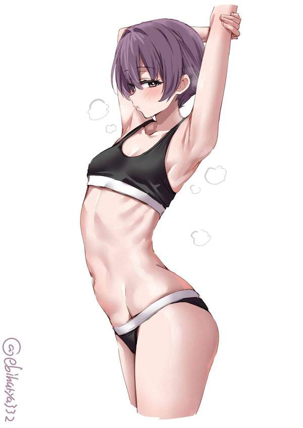 【運動神経良さそう】スレンダー体型スポブラ＆ショーツ女子の二次エロ画像【15枚目】