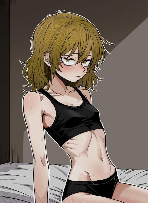 【運動神経良さそう】スレンダー体型スポブラ＆ショーツ女子の二次エロ画像【16枚目】