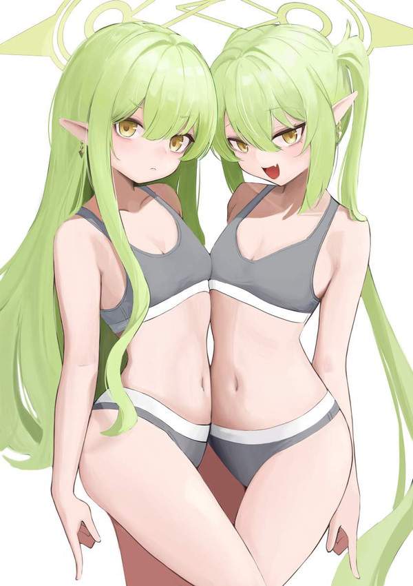 【運動神経良さそう】スレンダー体型スポブラ＆ショーツ女子の二次エロ画像【29枚目】