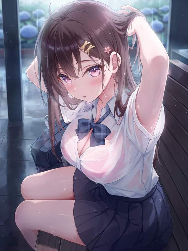 【雨水】雨に濡れた女子達の二次エロ画像【18枚目】