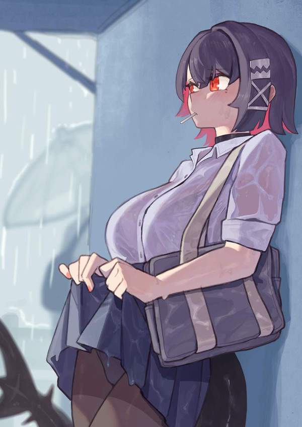 【雨水】雨に濡れた女子達の二次エロ画像【35枚目】