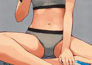 【運動神経良さそう】スレンダー体型スポブラ＆ショーツ女子の二次エロ画像