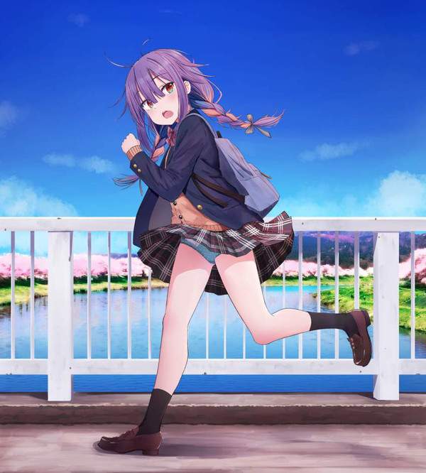 【春分の日】風パンチラしてるJK達の二次エロ画像【1枚目】