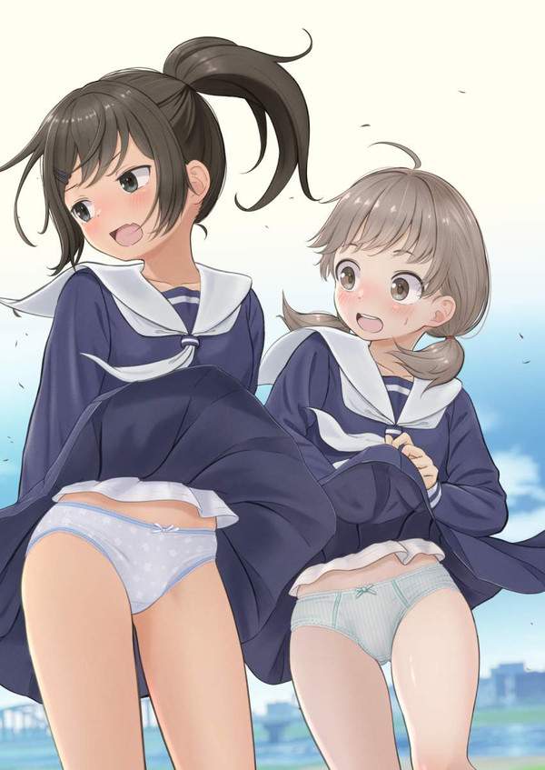 【春分の日】風パンチラしてるJK達の二次エロ画像【7枚目】