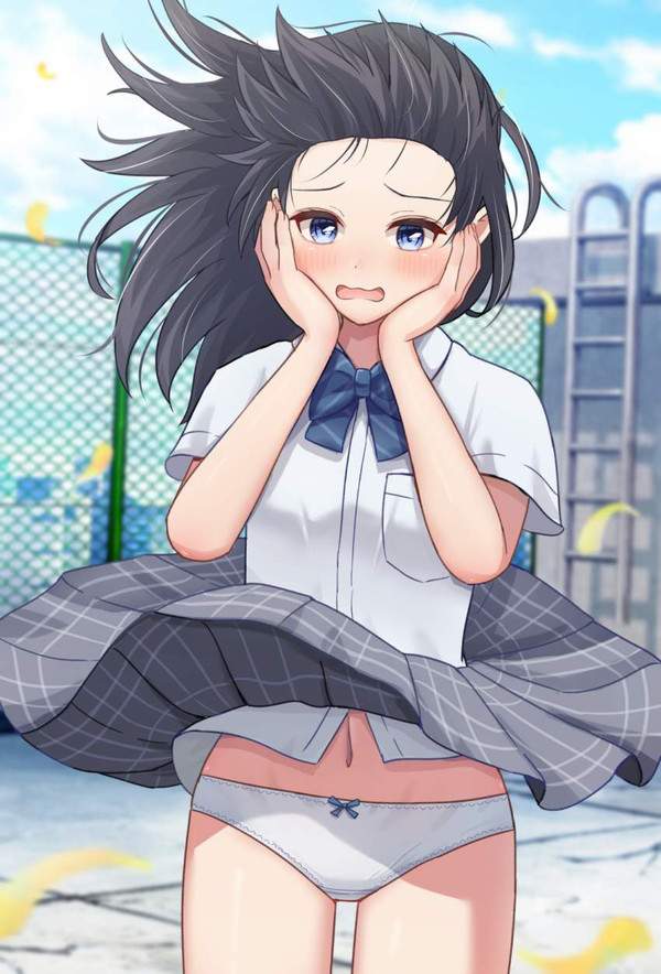 【春分の日】風パンチラしてるJK達の二次エロ画像【14枚目】