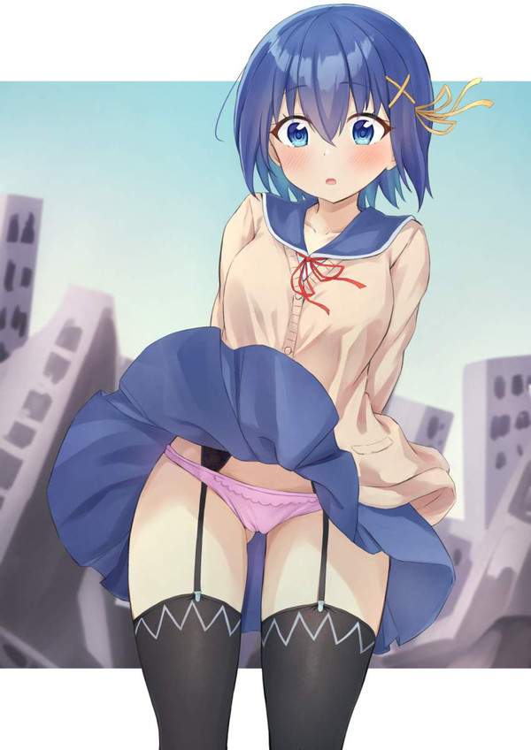 【春分の日】風パンチラしてるJK達の二次エロ画像【19枚目】