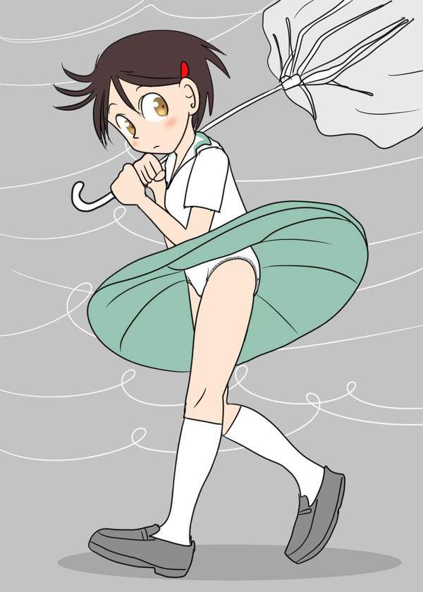 【春分の日】風パンチラしてるJK達の二次エロ画像【33枚目】