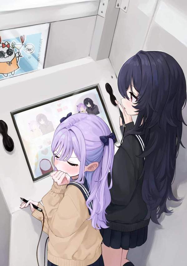 【プリの日】プリクラ撮ってる女子達の二次エロ画像【3枚目】