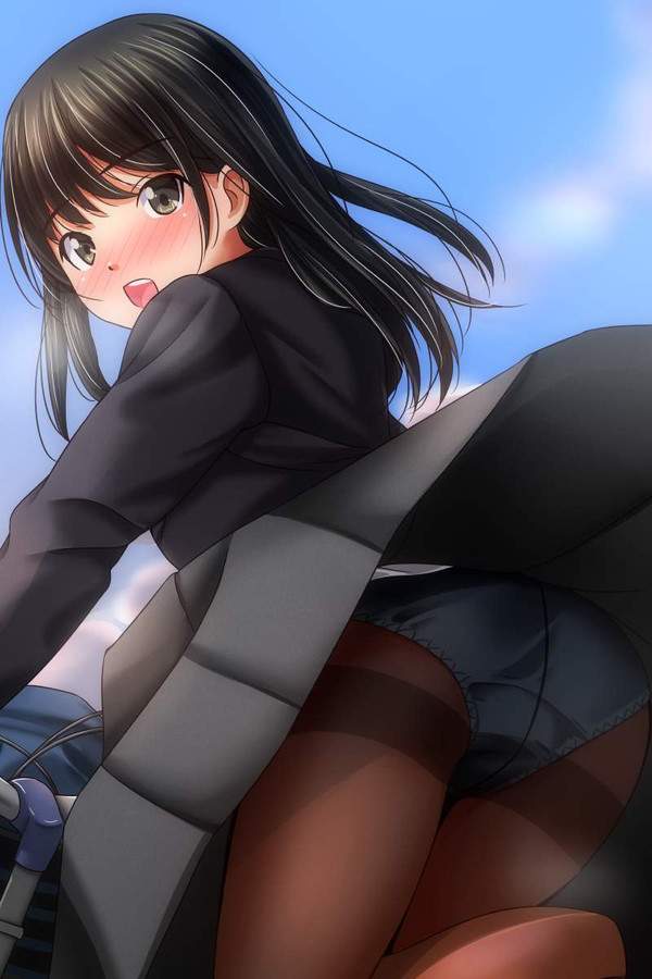 【本日から青切符導入】自転車パンチラ女子の二次エロ画像【23枚目】