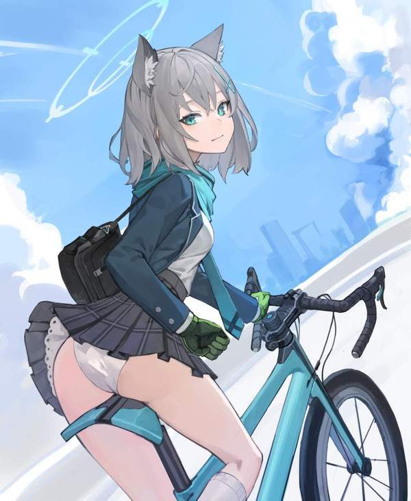 【本日から青切符導入】自転車パンチラ女子の二次エロ画像【24枚目】