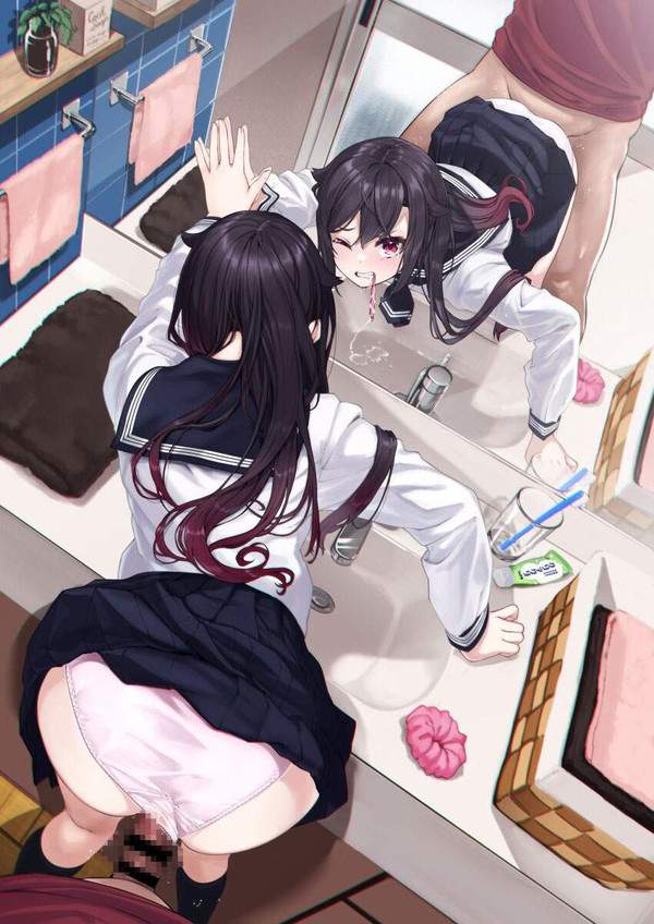 【ラブホあるある】鏡の前でセックスしてる二次エロ画像【34枚目】