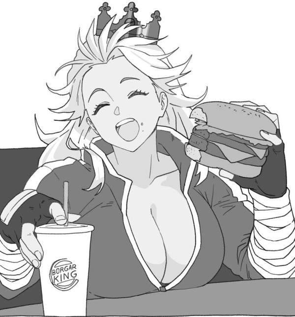 【しっかりいい朝食の日】ハンバーガーを食べる女子達の二次エロ画像【栄養満点の朝飯の代表】【5枚目】