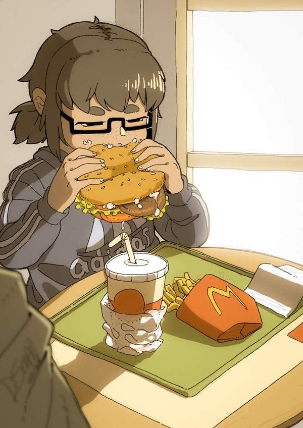 【しっかりいい朝食の日】ハンバーガーを食べる女子達の二次エロ画像【栄養満点の朝飯の代表】【12枚目】