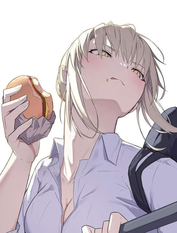 【しっかりいい朝食の日】ハンバーガーを食べる女子達の二次エロ画像【栄養満点の朝飯の代表】【13枚目】