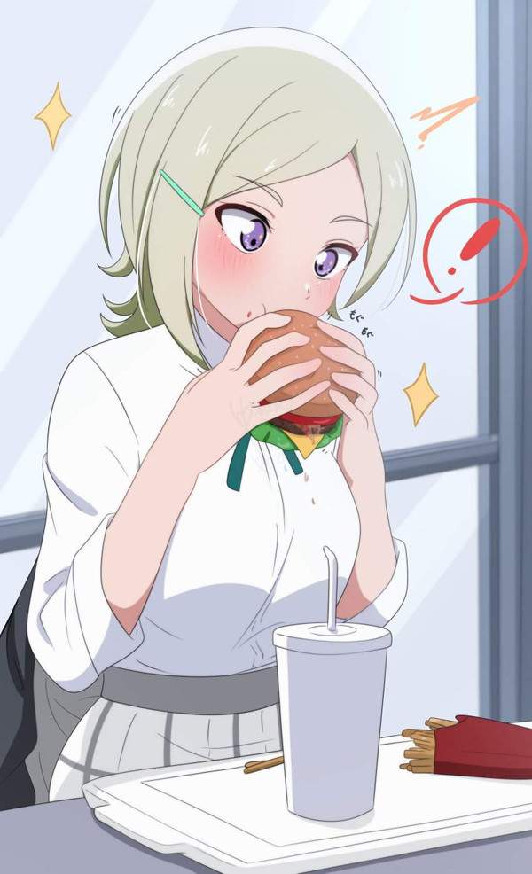 【しっかりいい朝食の日】ハンバーガーを食べる女子達の二次エロ画像【栄養満点の朝飯の代表】【20枚目】