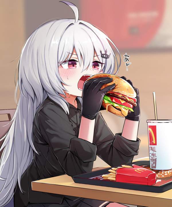 【しっかりいい朝食の日】ハンバーガーを食べる女子達の二次エロ画像【栄養満点の朝飯の代表】【22枚目】