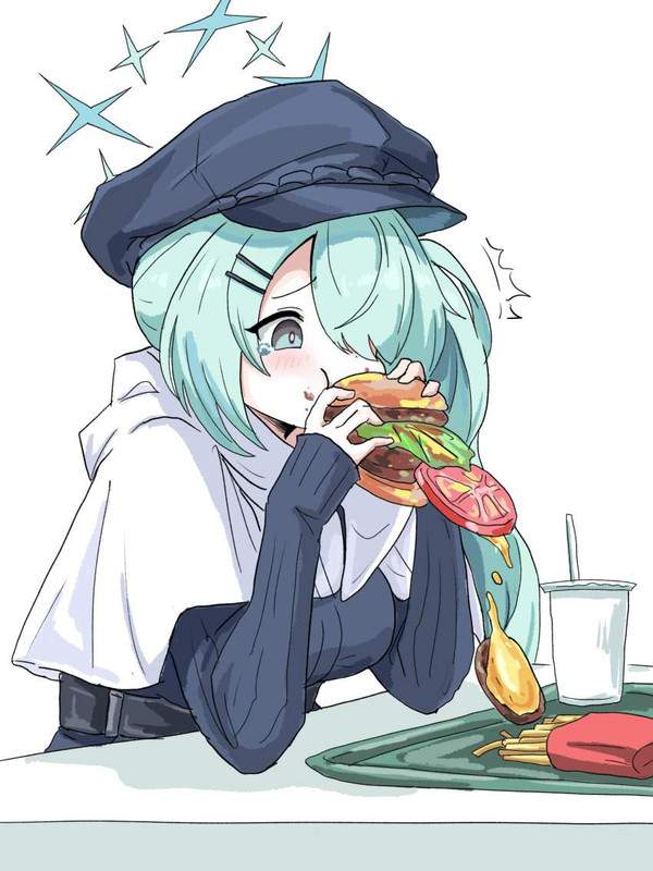 【しっかりいい朝食の日】ハンバーガーを食べる女子達の二次エロ画像【栄養満点の朝飯の代表】【24枚目】