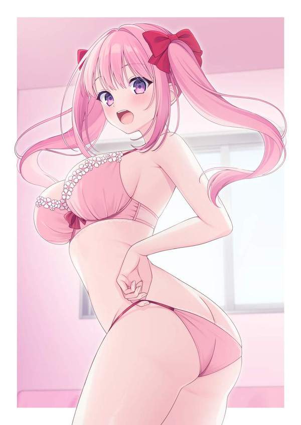 【桜を名残惜しみつつ】ピンク色のブラジャー&パンティーを着用した女子達の二次エロ画像【25枚目】