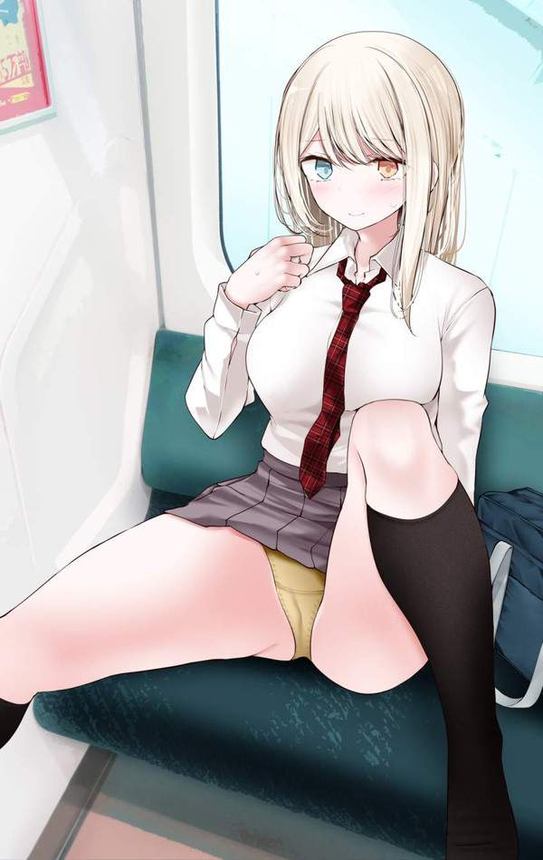 【パン鉄】電車で向かいの席の女の子がわざとパンツ見せてきた二次エロ画像【25枚目】