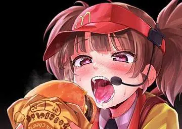 【しっかりいい朝食の日】ハンバーガーを食べる女子達の二次エロ画像【栄養満点の朝飯の代表】