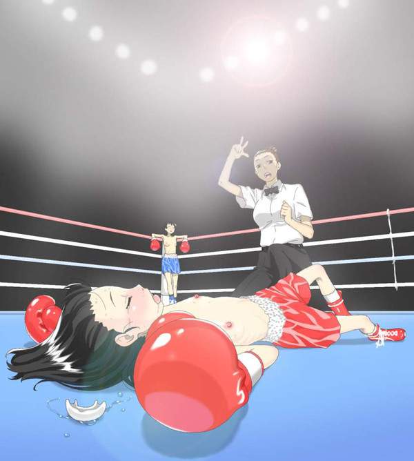 【世紀の一戦】おっぱい丸出し女性ボクサーの二次エロ画像【37枚目】
