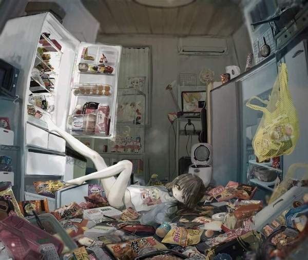 【ごみの日】ゴミ屋敷で暮らす最強な女子の二次エロ画像像【5枚目】