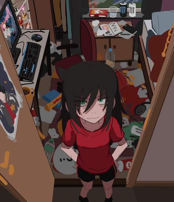 【ごみの日】ゴミ屋敷で暮らす最強な女子の二次エロ画像像【19枚目】