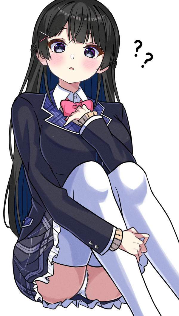 【何見てるの？】パンツ見えてるのに気づいてない女子の二次エロ画像【9枚目】