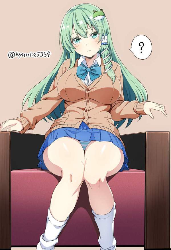 【何見てるの？】パンツ見えてるのに気づいてない女子の二次エロ画像【19枚目】