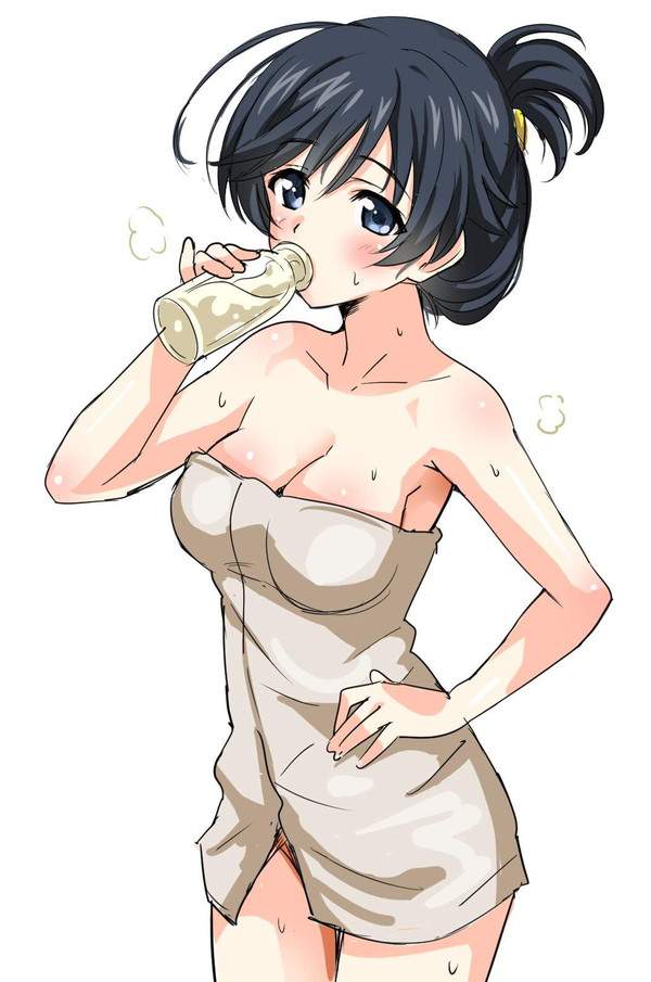 【ゴクゴクの日】腰に手を当ててビン牛乳を飲む女子達の二次エロ画像【5枚目】