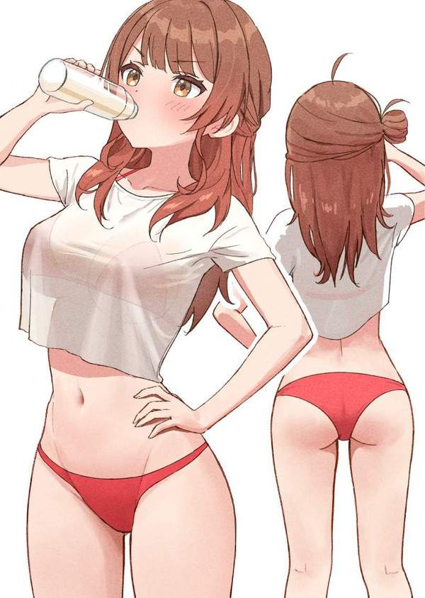 【ゴクゴクの日】腰に手を当ててビン牛乳を飲む女子達の二次エロ画像【14枚目】